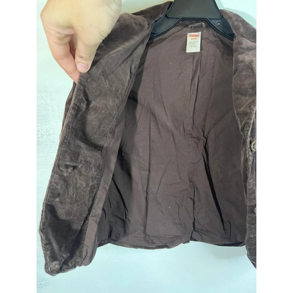 Girls S5-6 brown corduroy jacket gymboree 100% cotton lining children clothes